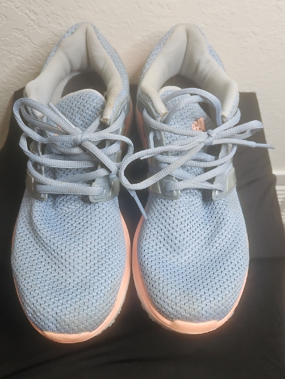 Adidas  Cloudfoam  Light Blue and Peach Running Shoe